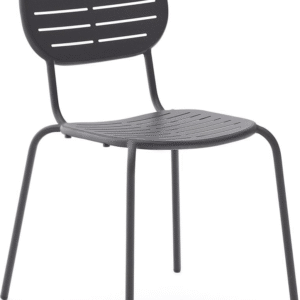 Udendørs stabelbar spisebordsstol Kave Home Brai mørkegrå galvaniseret stål H81ÃB53ÃD60 cm